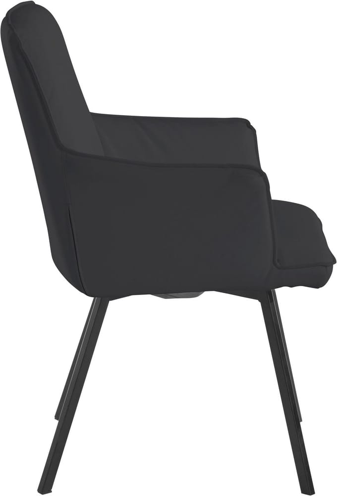 Sally-Fauteuil in zwart PU, 2 Pak