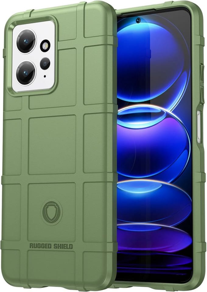 MobyDefend Hoesje - Geschikt voor Xiaomi Redmi Note 12 4G - Rugged Shield TPU Backcover - Groen