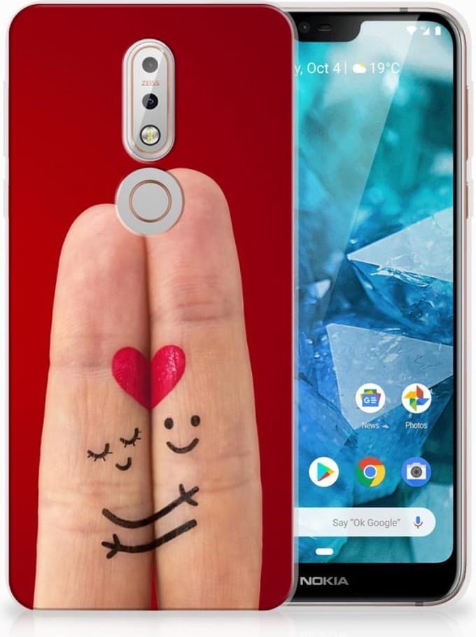 Nokia 7.1 Silicone Back Cover Liefde - Origineel Romantisch Cadeau