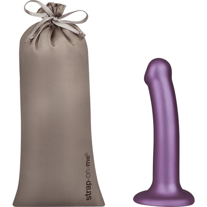 'Soft Silicone Dildo Metallic - Size M', 18 cm
