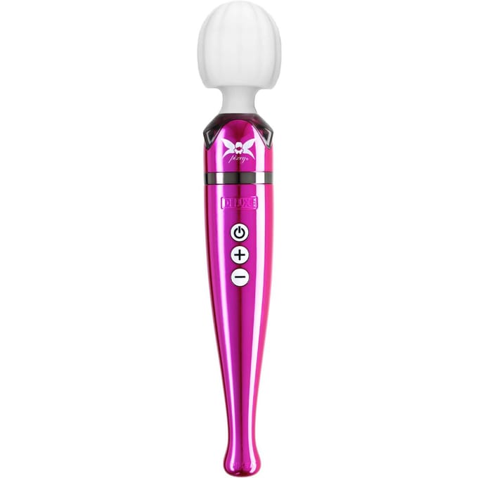 Pixey DeLuxe - Pink Chrome Edition - Oplaadbare Wand Vibrator - de krachtigste die er is