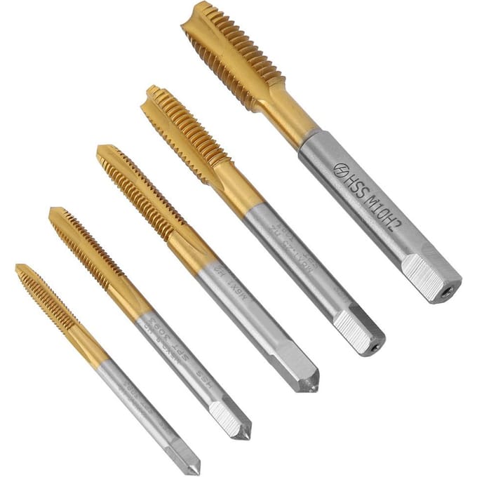 5 Pièces Taraud Machine Pointe Contenant Cobalt Acier Rapide Filetage Vis Outils à Main M4?M10 gray