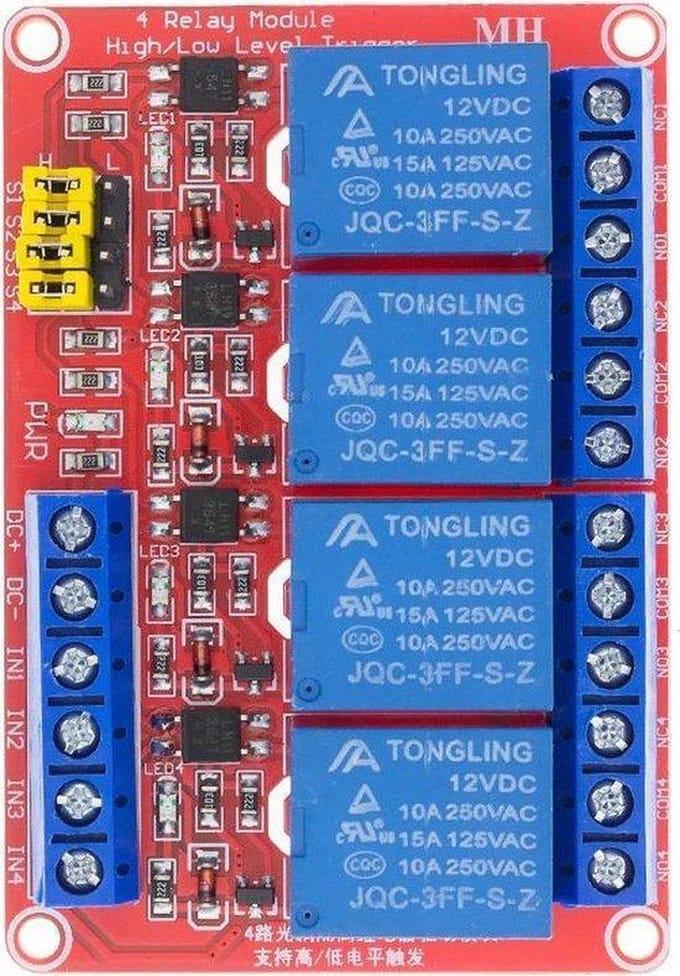 OTRONIC® 12v Relais module 4-kanaals