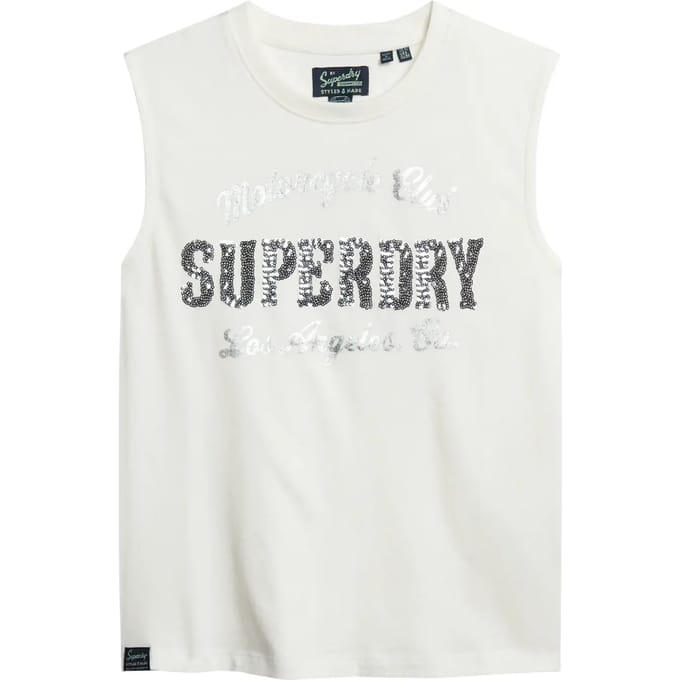 Superdry - Archive aansluitende tanktop met versieringen - Dames - Vesten