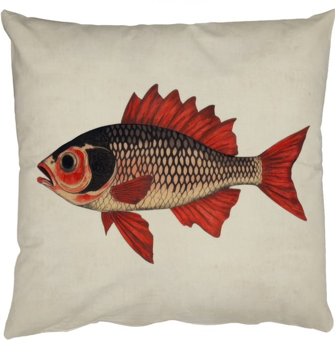Sierkussens - Kussentjes Woonkamer - 60x60 cm - Schubben - Rood - Vis - Vinnen