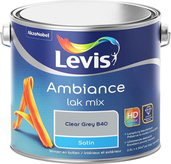 Levis - Ambiance Lak Satin Mix - Clear Grey B40 - Mengverf - 2,5 L