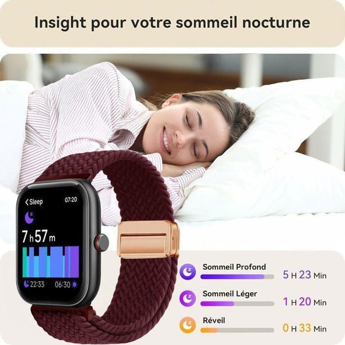 Montre connectée - WENZYLIQUOX - Smartwatch 1,91  - Alexa intégrée - IP68 - SpO2