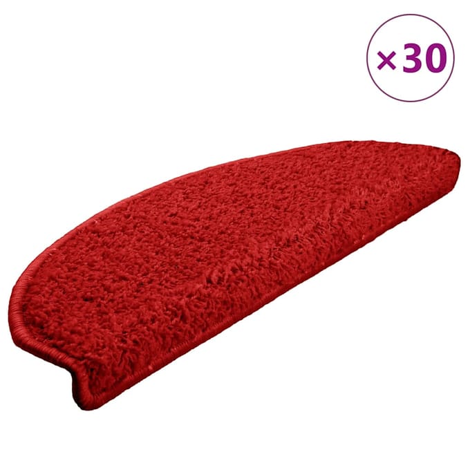 vidaXL - Trapmatten - 30 - st - 65x21x4 - cm - Rood - Halfrond - Groot