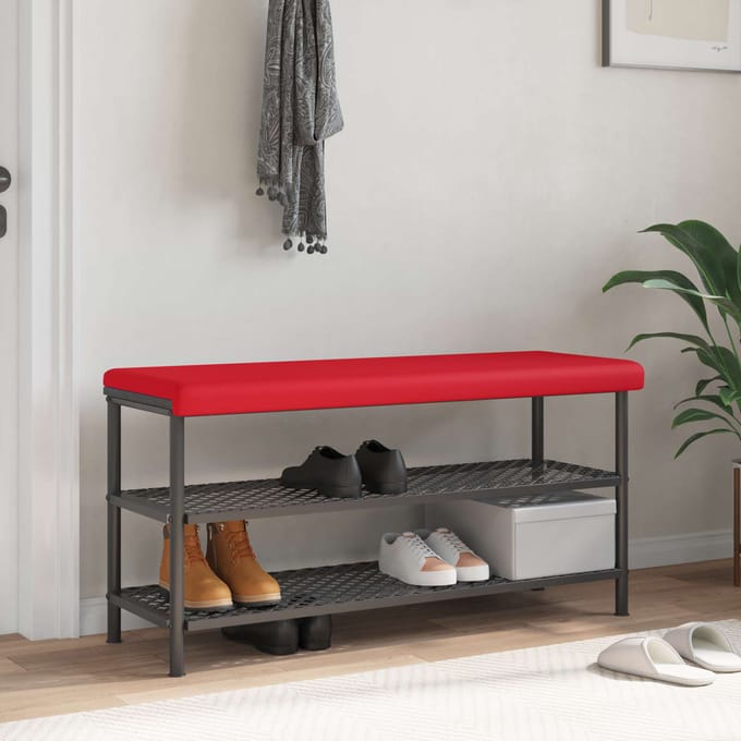vidaXL - Bankkussen - Kunstleer - Rood - Diepte - 35 - cm