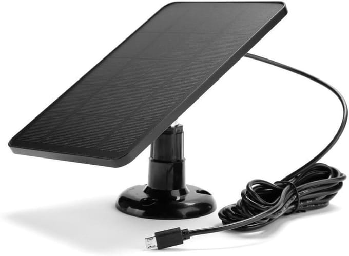 Zonnepaneel - Camera oplader - Bewaking buiten - IP65 waterdicht - 4W 5V - Zwart