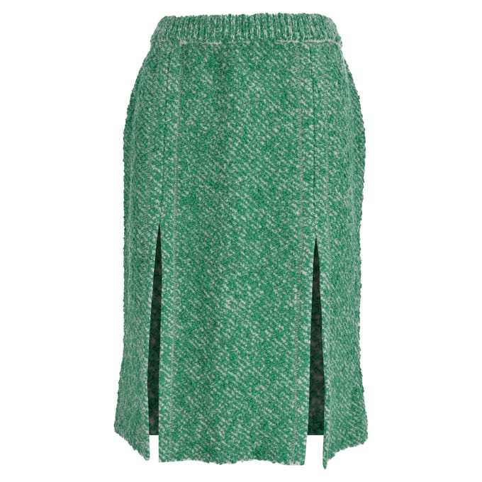 Stella McCartney midi-rok van bouclé-tweed in groene katoen
