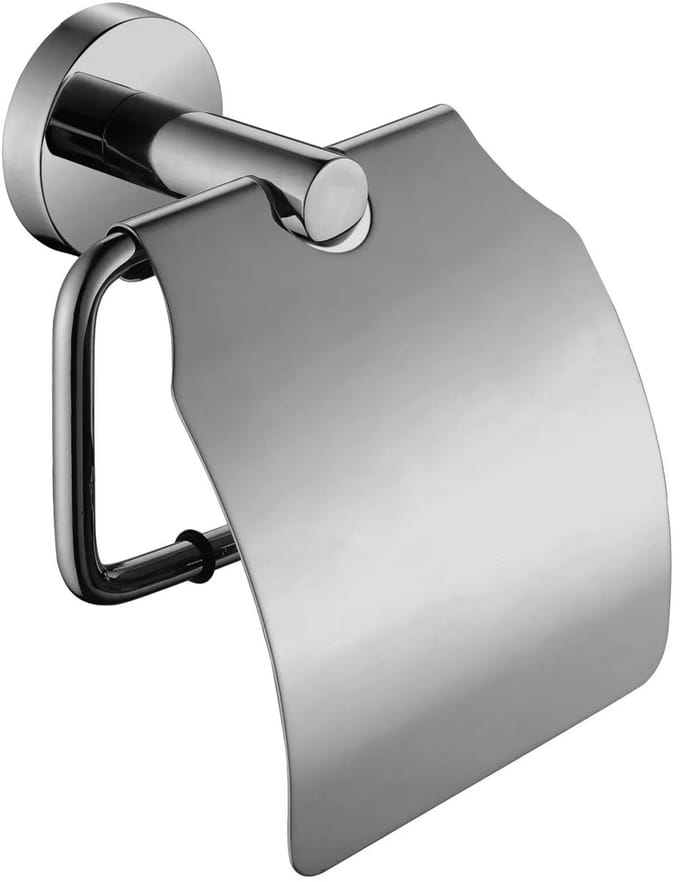 Wc-rolhouder gun metal Rond met klep