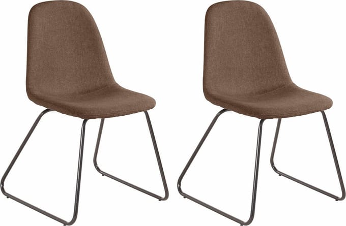 Colby-Eetkamerstoel - Bruin Stof - Set van 2