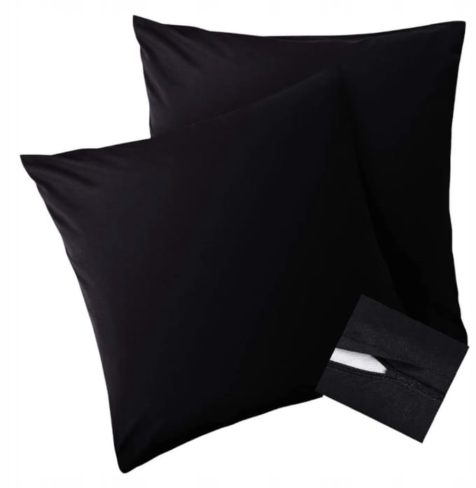 Zwarte Microvezel Kussenslopen met Rits 50x50cm