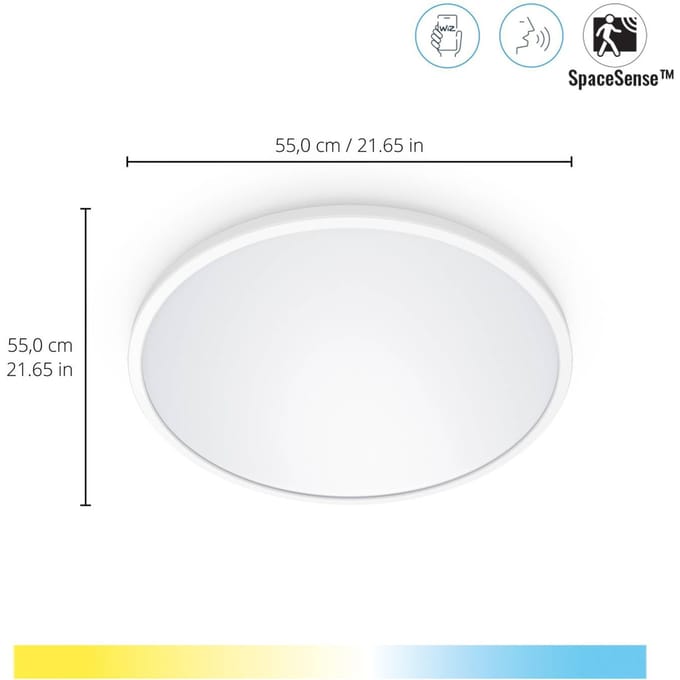 WiZ SuperSlim LED plafondlamp CCT Ø55cm wit