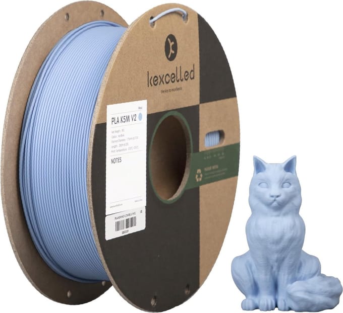 Kexcelled PLA Mat Ijs Blauw/Matte Ice Blue 1kg 3D Printer filament