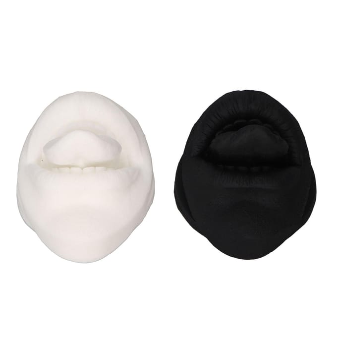 2 Stuks Siliconen Tong Mond Model Zwart en Wit Hoge Simulatie Herbruikbare Menselijke Tong Mond Vorm black