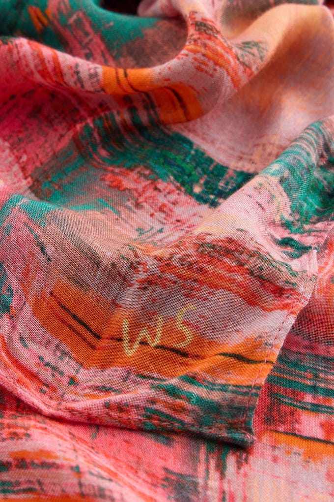 White Stuff Brush Print Scarf Pink Multi Taglia: OS | Sciarpe Outlet | Donna | Rosa