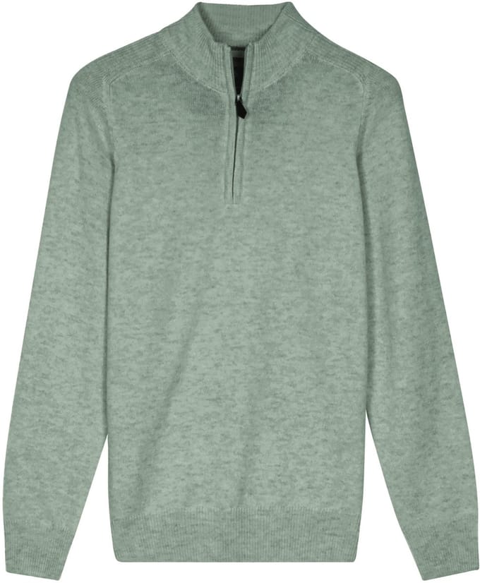 Baileys – Heren – Gebreide trui – Gemeleerd - Lamswollen Pullover - Misty Green – 520094-725