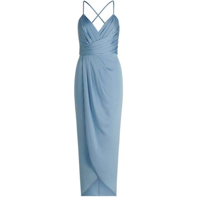 Cocktailjurk van satijn met wikkel-look