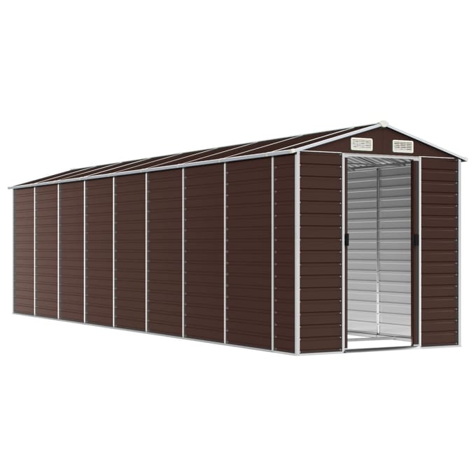 vidaXL - Tuinschuur - 191x725x198 - cm - gegalvaniseerd - staal - bruin