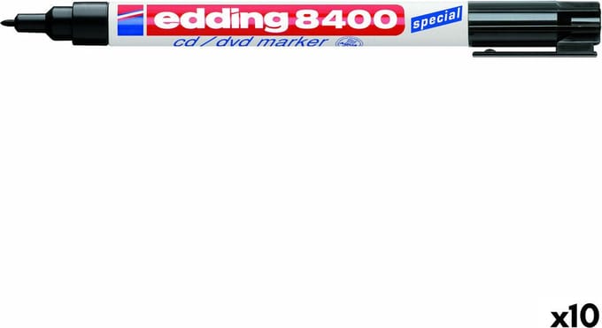 Permanente markeerstift Edding e-8400 Zwart 10 Stuks