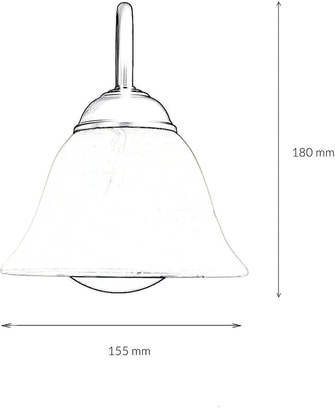 Licht-Erlebnisse - Athen - Wandlamp - E14 - van - Metaal glas - in - messing wit