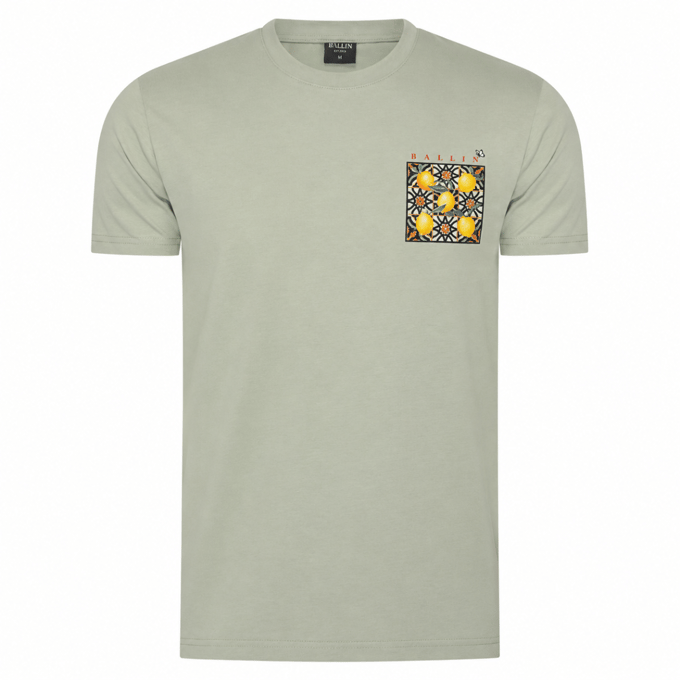 Heren Tee SS met Ballin Est. 2013 Orange Backprint Shirt Print - Groen - Maat M