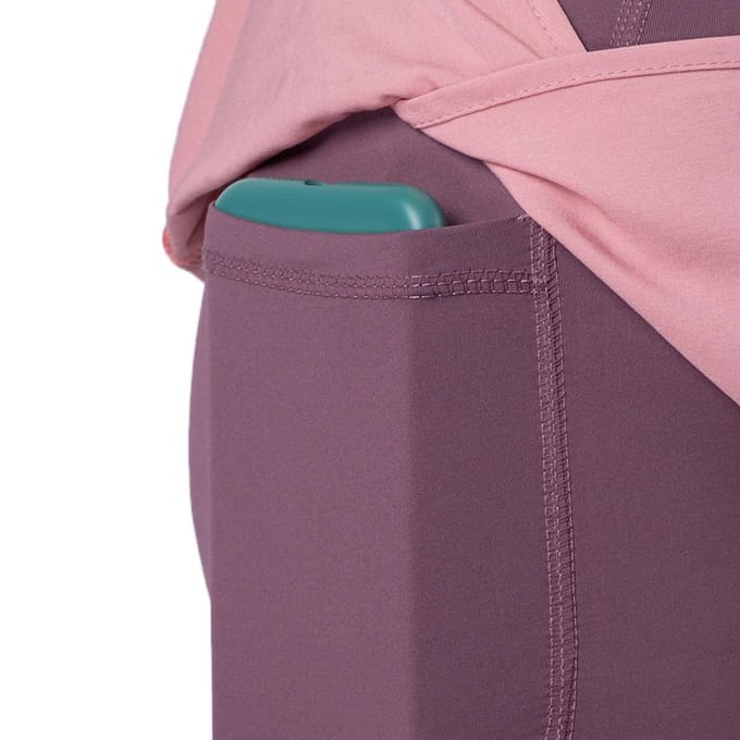 Hardloopshorts voor dames 2-in-1 met zak, brede tailleband, dekkingslaag, compressievoering, loungen M roze