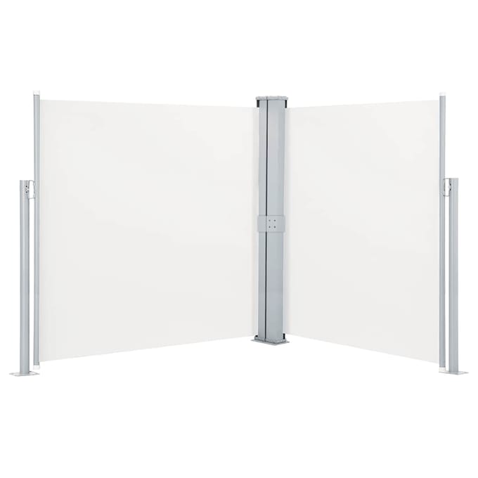 vidaXL - Tuinscherm - uittrekbaar - dubbel - 170x600 - cm - crème