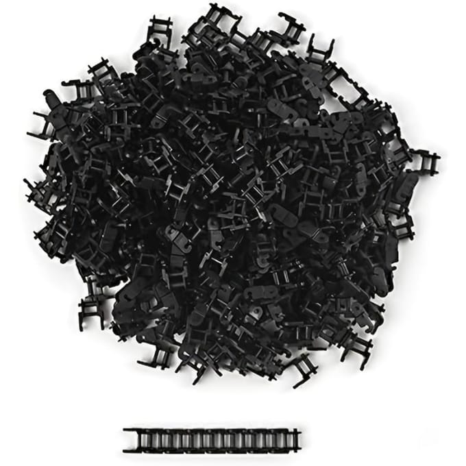 200 stuks Technische Kettingschakel Bouwstenen Vrachtwagen Rupsband Armband 3711 MOC Tank Onderdelen Baksteen Bouwspeelgoed in black