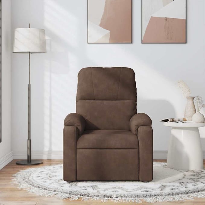 vidaXL - Massagestoel - microvezelstof - bruin