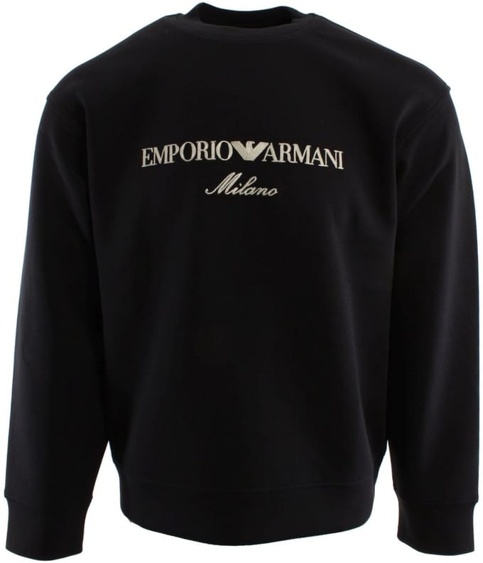 Crew Neck Sweatshirt Milano Logo - Blue Sweaters