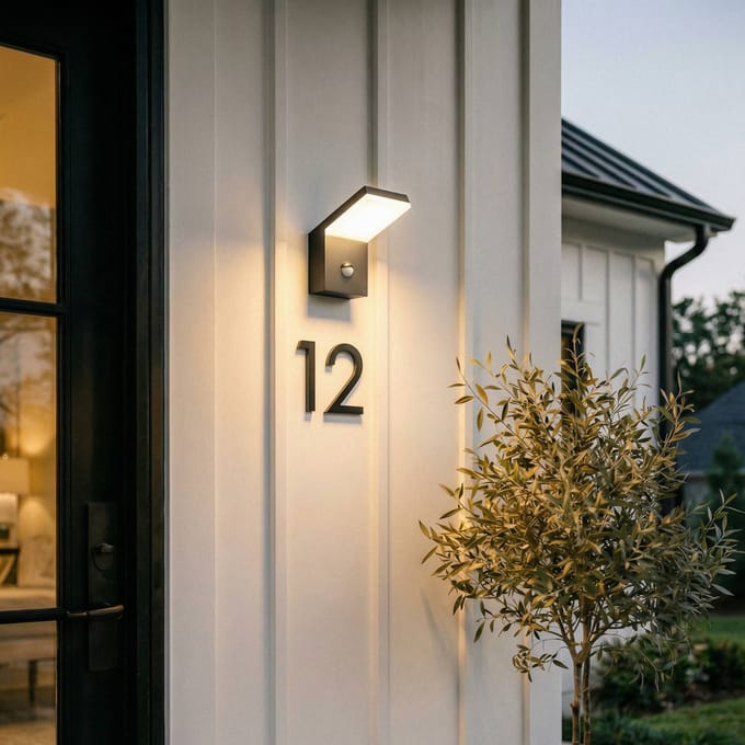 Arcchio LED buiten wandlamp Yolena, sensor, antraciet, aluminium
