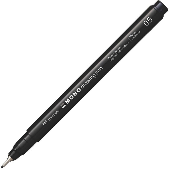 Tombow Mono Fineliner - 05 - 0.44 mm - Stevige punt - Zwart
