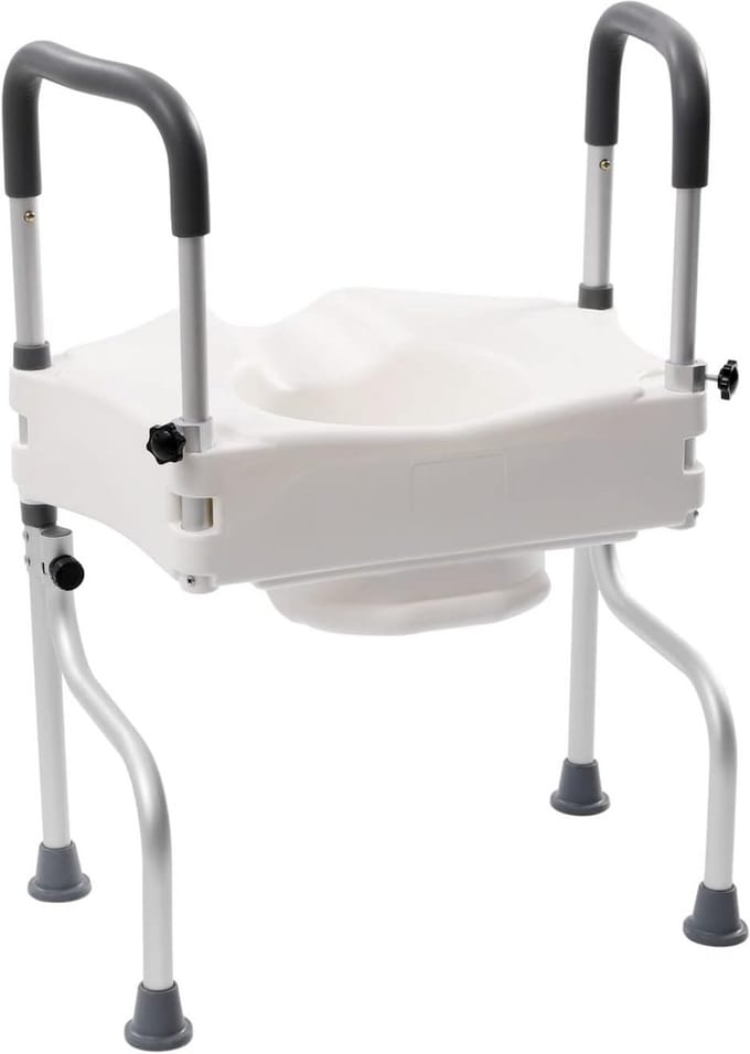 Verstelbare Toiletverhoger met Armleuningen en Opsta Hulp - Max 150kg