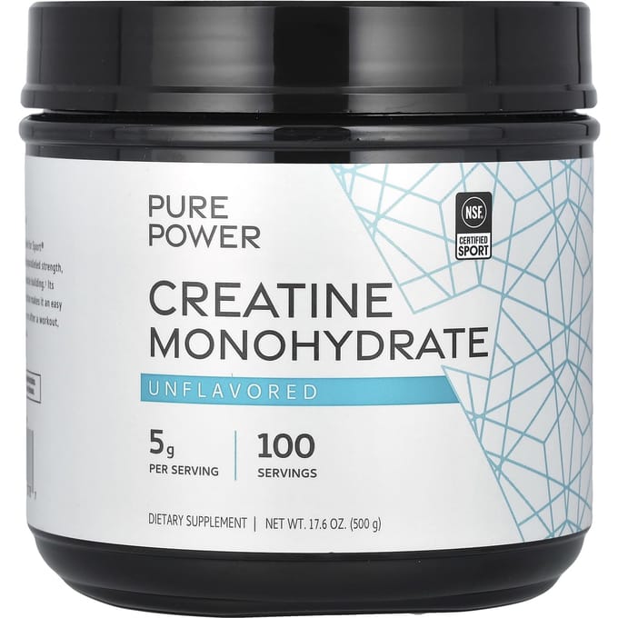 Dr. Mercola, Pure Power, Monohydrate de créatine, Non aromatisé, 17,6 oz (500 g)