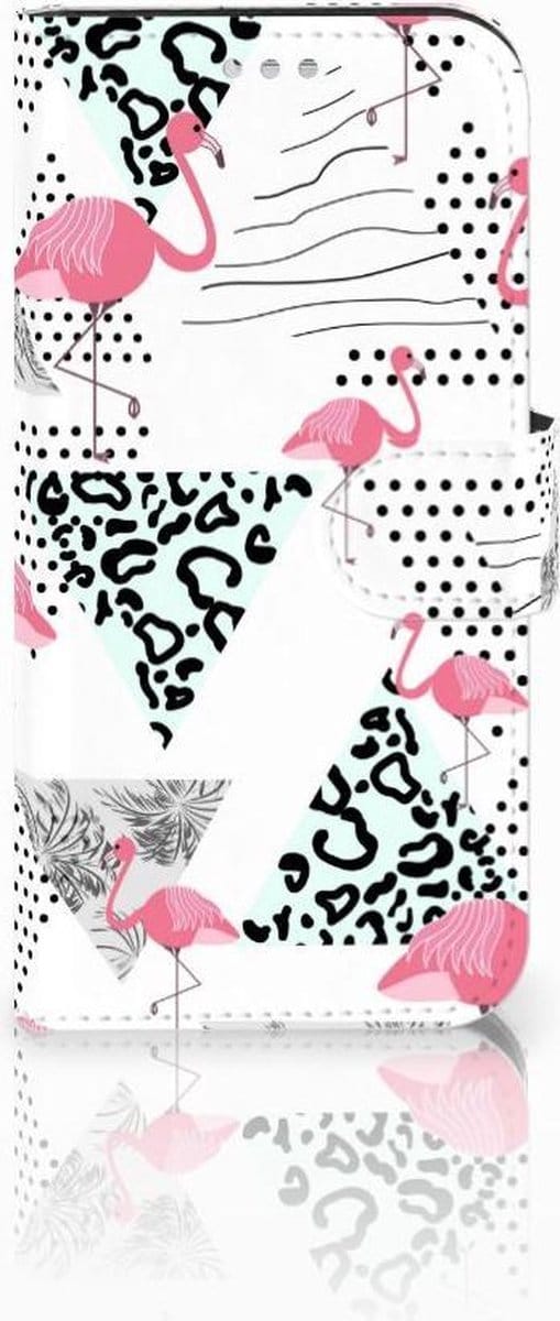 Samsung Galaxy S7 Telefoonhoesje met Pasjes Flamingo Triangle