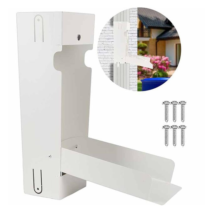 Regenwaterafleider voor 3x4 inch standaard regenpijp regenwateropvangsysteem met schroeven wit