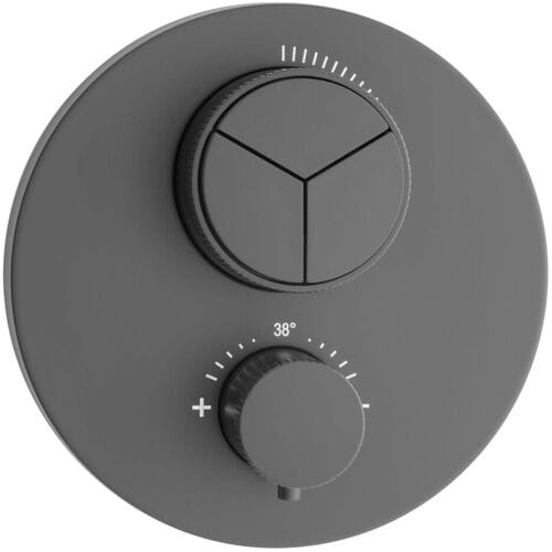 Herzbach DEEP GREY concealed thermostat PUSH round 23.803055.1.06