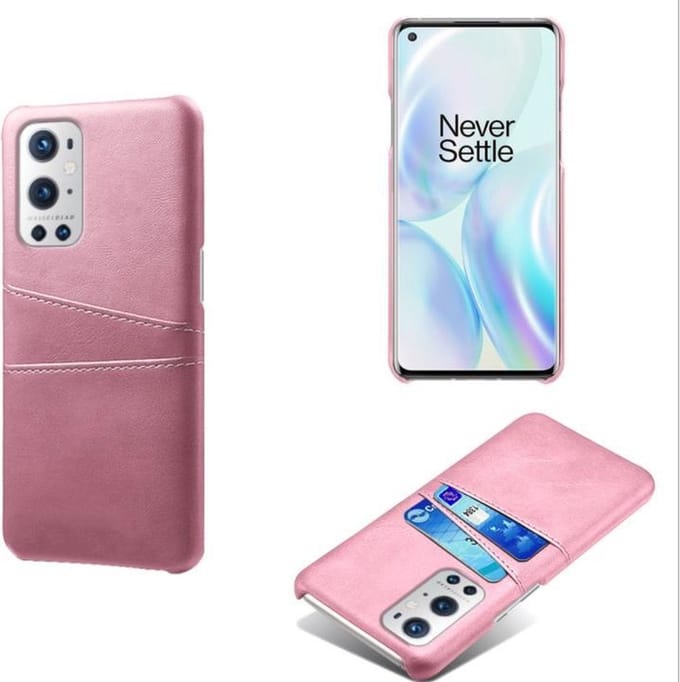 Back Cover met Opbergvakjes + PMMA Screenprotector voor OnePlus 9 Pro _ Roze Goud
