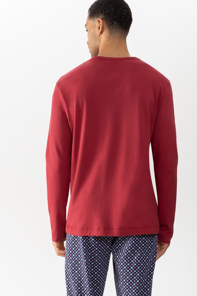 mey Herren T-Shirt Met Lange Mouwen Serie Solid Night