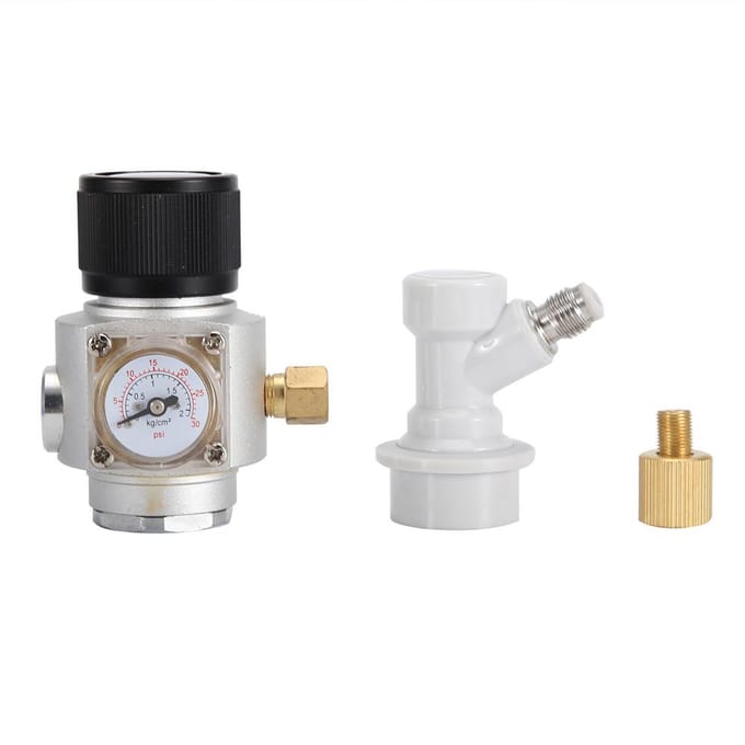 Zelfgebrouwen CO2 Mini Gasregelaar met Corny Keg Gas Kogelkoppeling gray