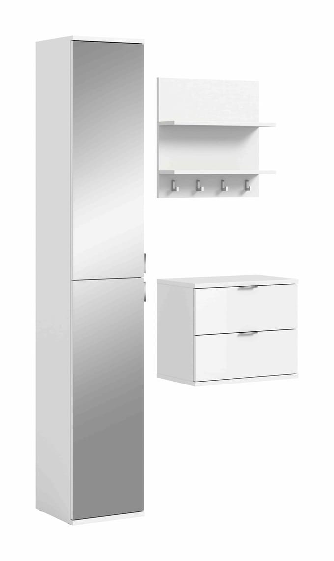 Projectxcombinatie wit hoogglans wit NB - 37x82x191cm