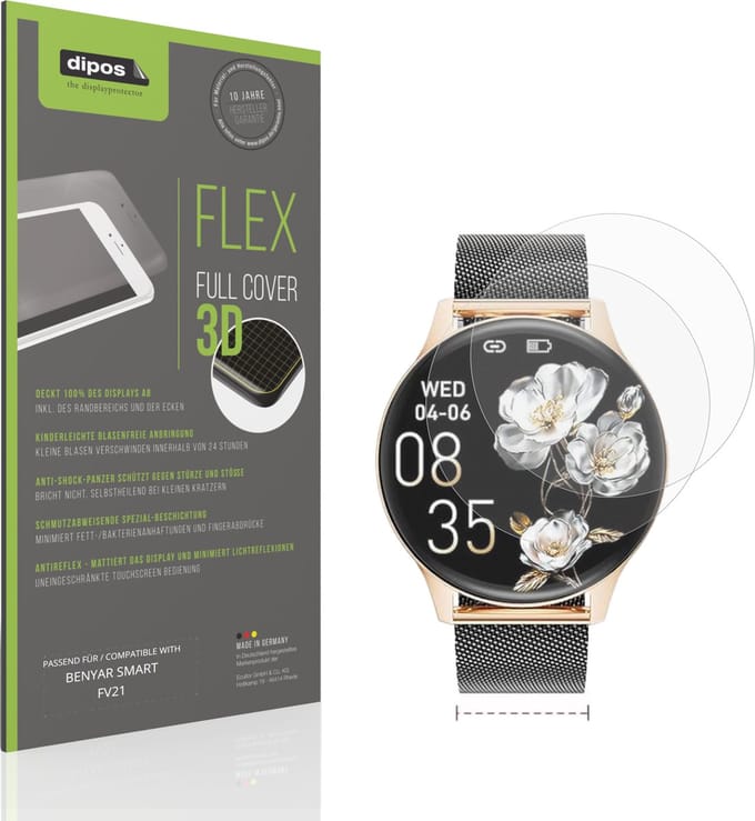 dipos FLEX – 2x Matte Screenprotector geschikt voor BENYAR SMART FV21 | Volledige Schermbescherming | Case-Friendly