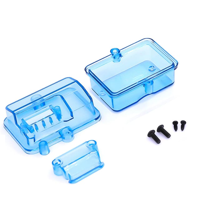 Transparante waterdichte ESC-ontvangerdoos Beschermhoes Cover Verzegelde doos Vervanging voor Huanqi 727 blauw