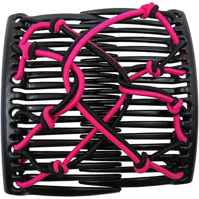 Verstelbare Dubbele Schuifkam Haarclip voor Vrouwen - Elastisch Haaraccessoire voor Eenvoudige Haarstyling