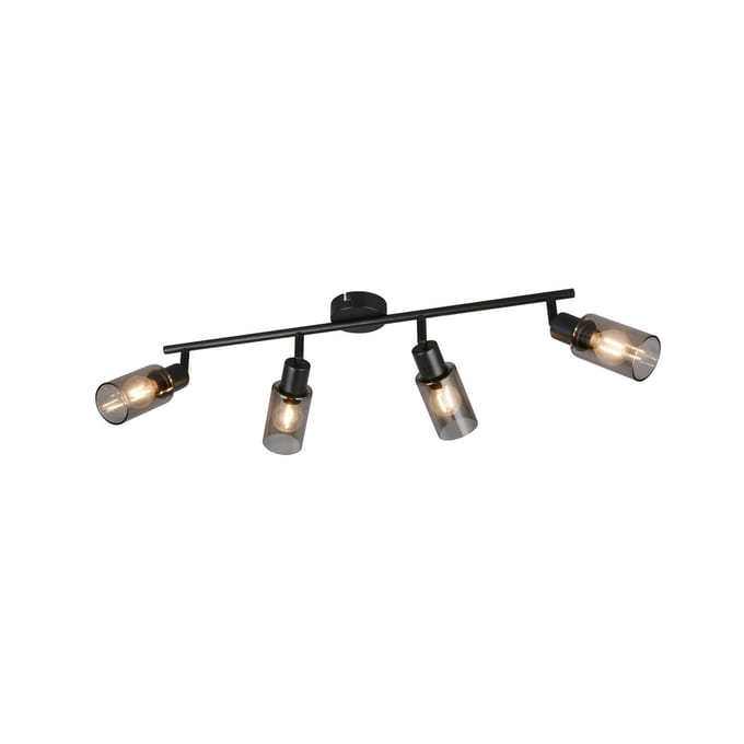 Reality Leuchten Spot Mars, lengte 82 cm, matzwart, 4-lamps, metaal E14