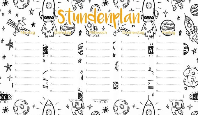Wallvy Serie - Magnetische Lesroosterplanner - 45x26CM - Kosmosontwerp