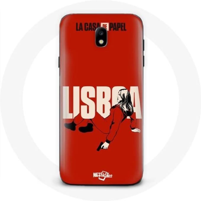 Samsung Galaxy J3 2017 hoesje La casa de papel Lisboa tekening